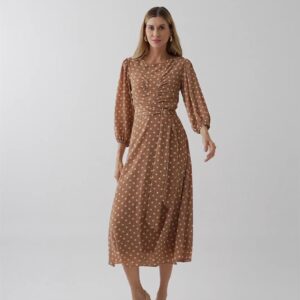 Vestido Débora Poá Marrom