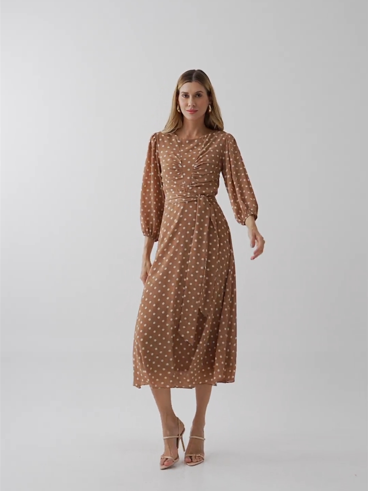Vestido Débora Poá Marrom
