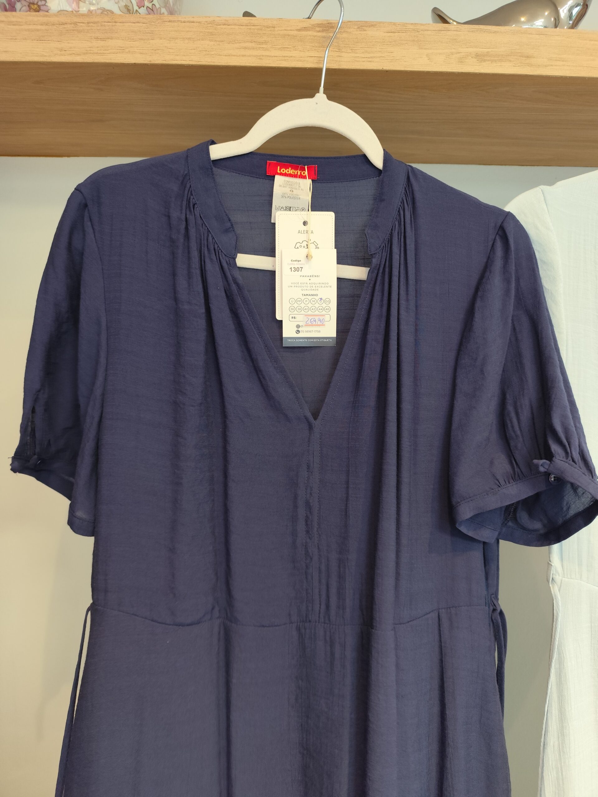 Vestido Lívia Azul Marinho - Imagem 2