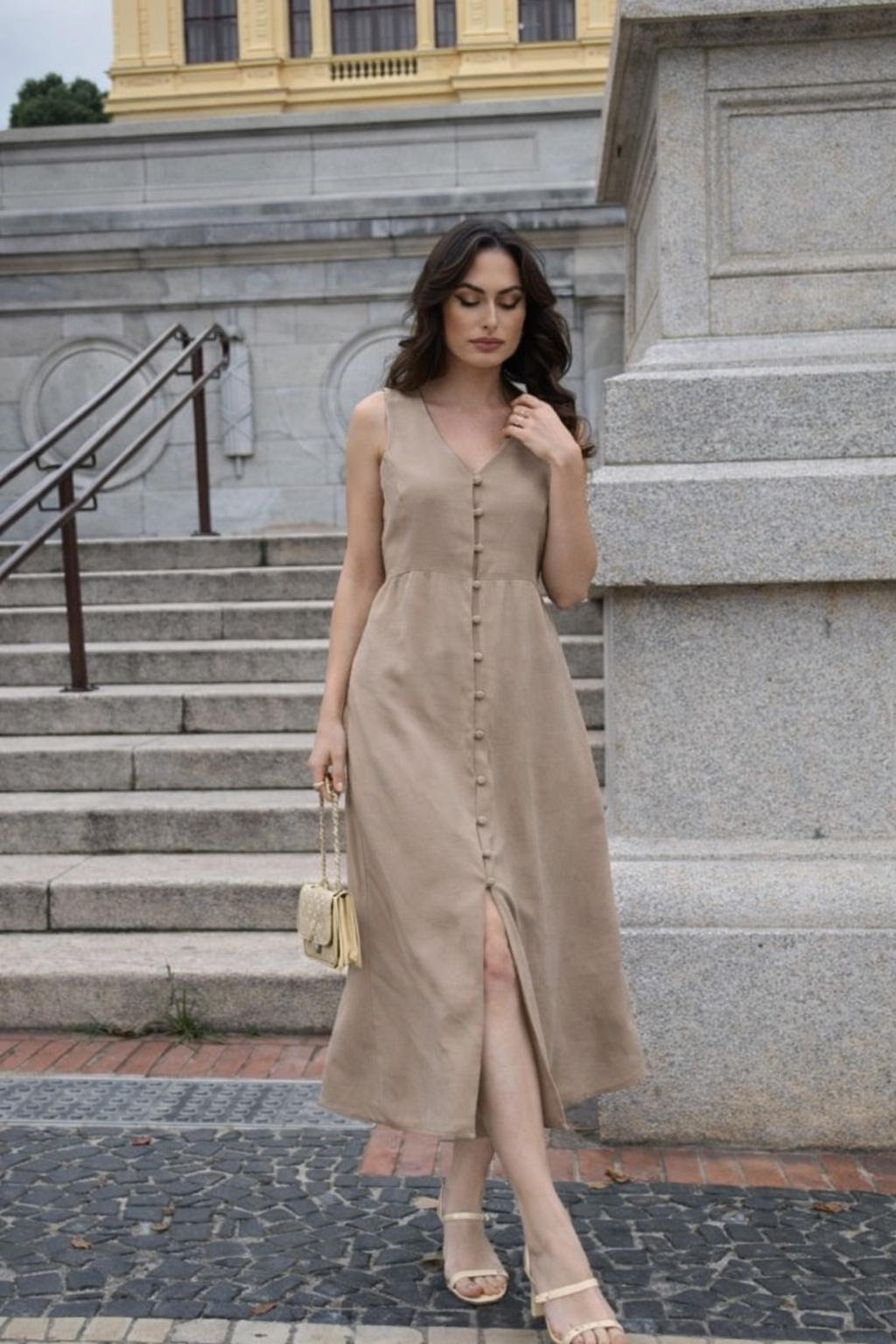 Vestido Simone Cáqui