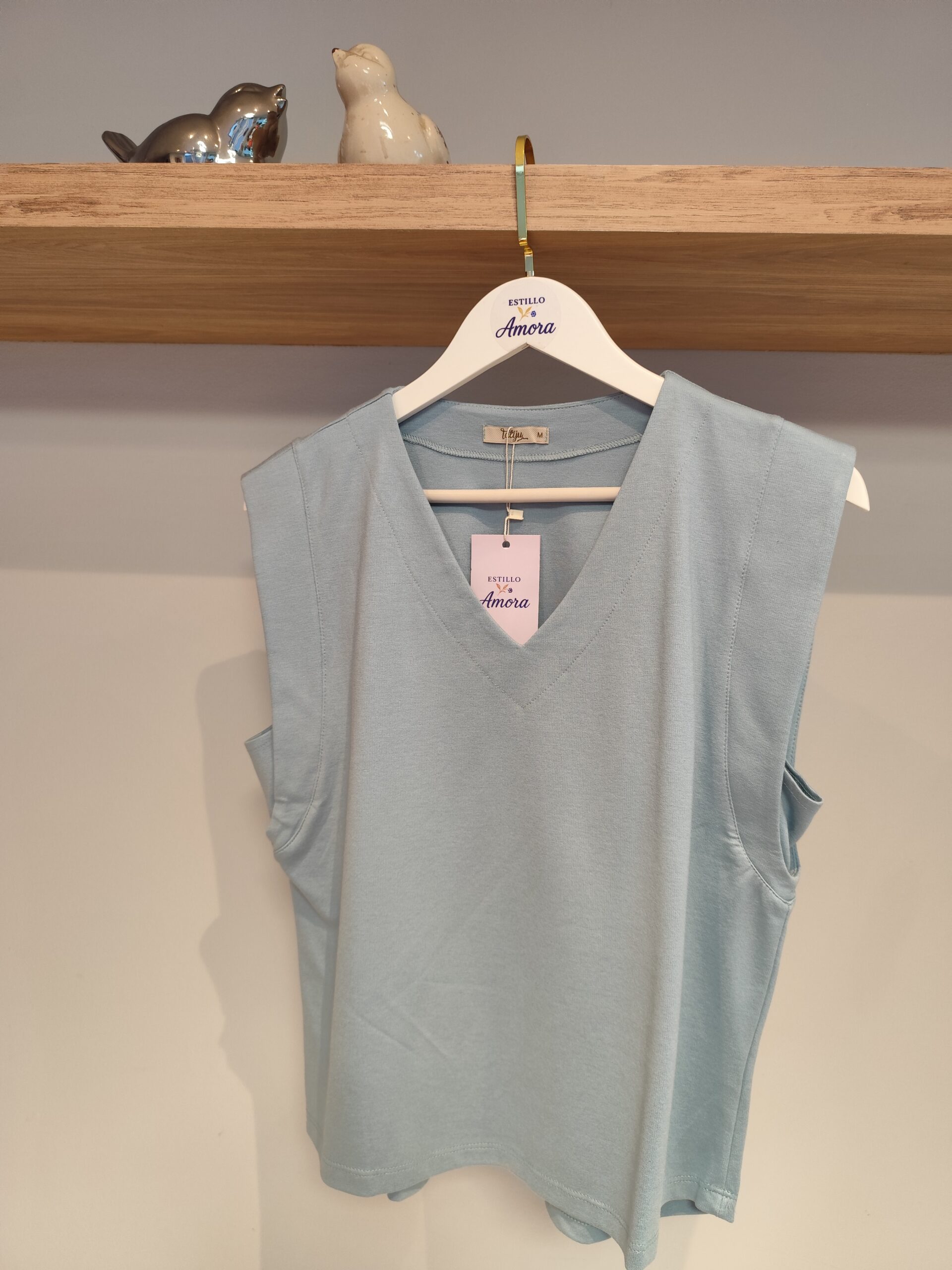Conjunto Marcela Saia e Blusa Malha azul - Imagem 3