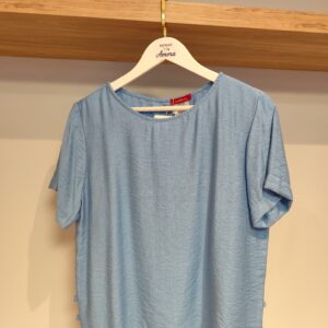 Blusa azul botões laterais